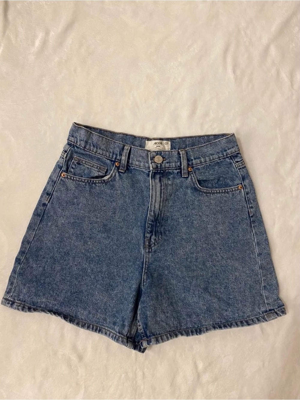 High-Rise Blue Denim Women's Shorts